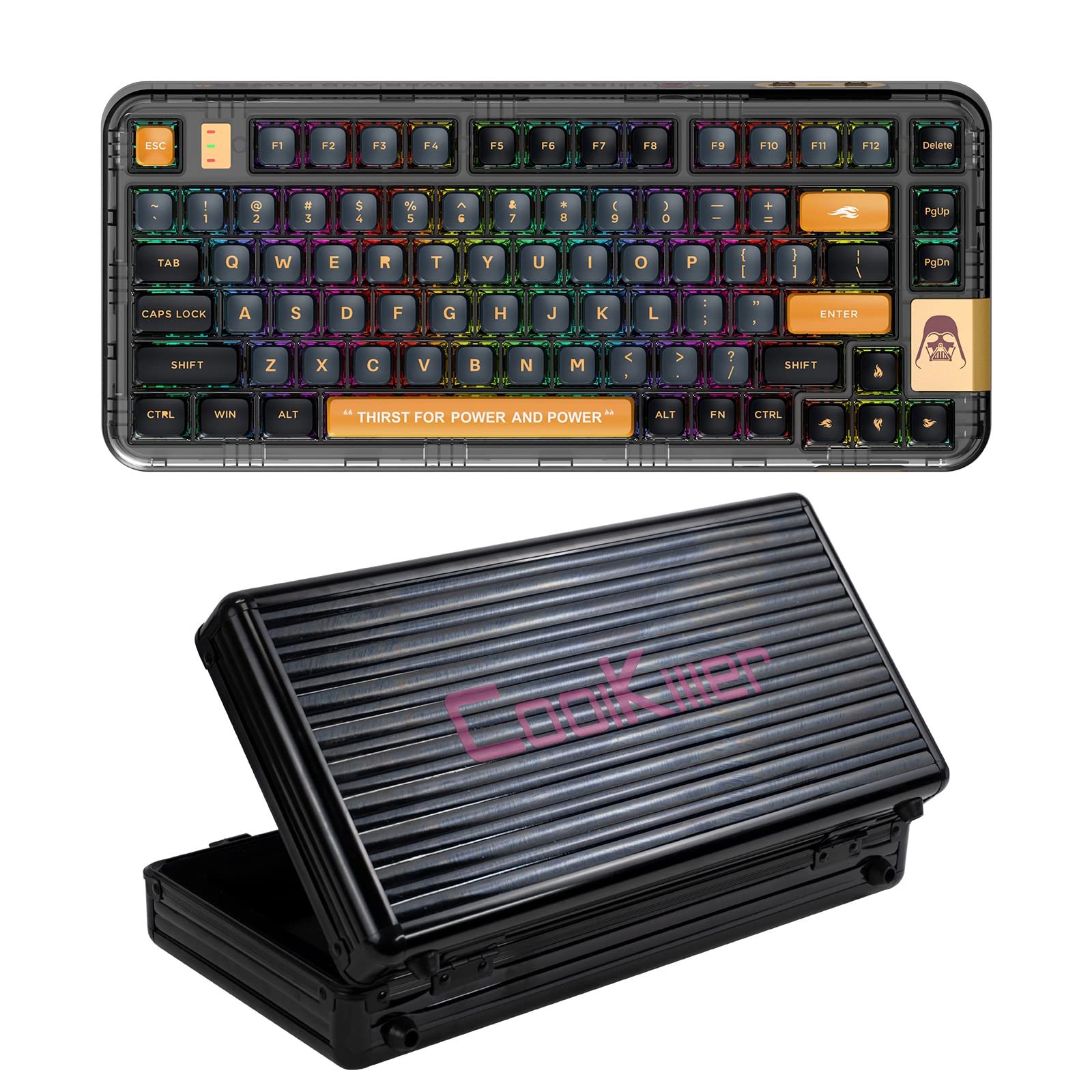 Amazon | YUNZII CK75 無線 ホットスワップメカニカルキーボード 透明